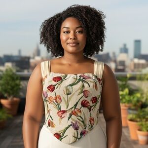 Floral Corset Top with Tulip Design